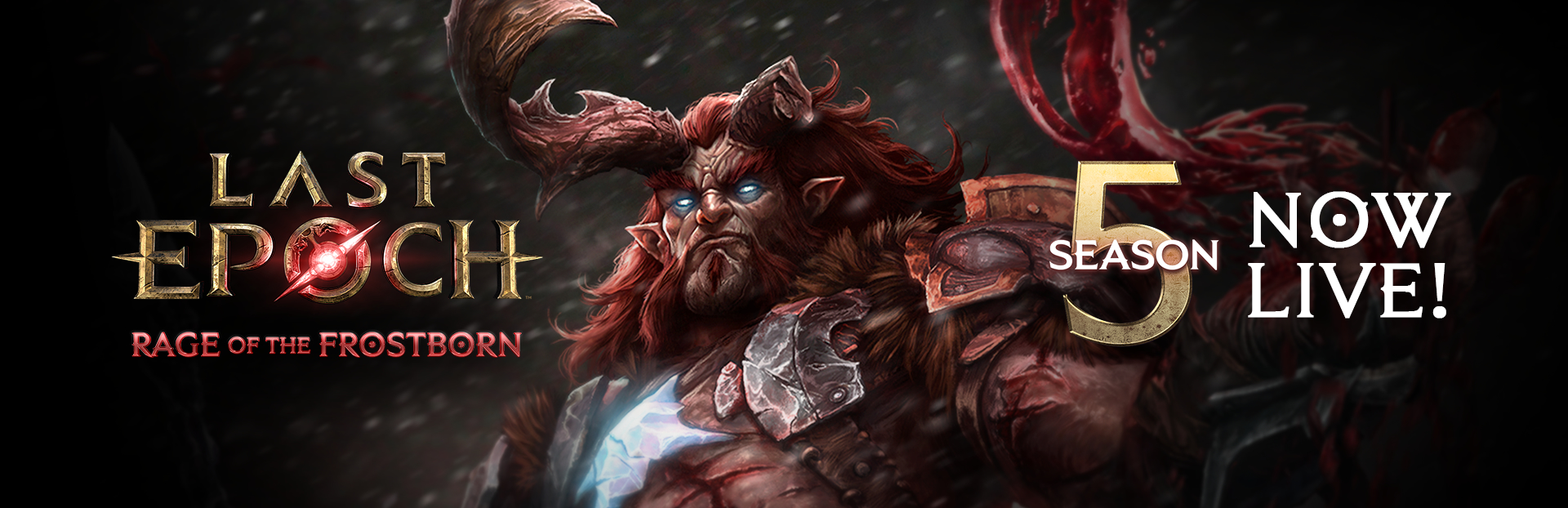 Last Epoch Season 5: Rage of the Frostborn key art with the season banner